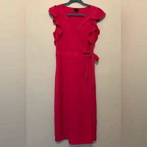 Who What Wear pink maxi wrap dress